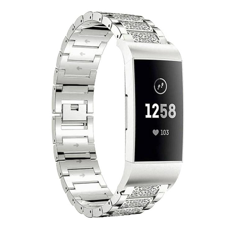 Cinturino per orologio in acciaio inossidabile con diamanti xDfind, For Fitbit Charge 6 / 5 18mm, For Fitbit Inspire 3 12mm, For Fitbit Versa 4 / 3 / Sense2 / 1 20mm, For Fitbit Luxe / Special Edition 12mm, For Fitbit Inspire 2 / Ace 3 14mm            ...