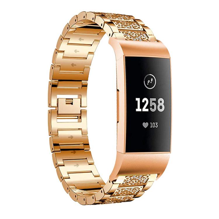 Cinturino per orologio in acciaio inossidabile con diamanti xDfind, For Fitbit Charge 6 / 5 18mm, For Fitbit Inspire 3 12mm, For Fitbit Versa 4 / 3 / Sense2 / 1 20mm, For Fitbit Luxe / Special Edition 12mm, For Fitbit Inspire 2 / Ace 3 14mm            ...