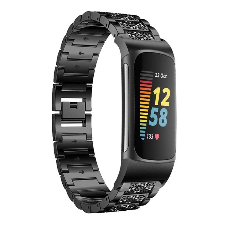 Cinturino per orologio in acciaio inossidabile con diamanti xDfind, For Fitbit Charge 6 / 5 18mm, For Fitbit Inspire 3 12mm, For Fitbit Versa 4 / 3 / Sense2 / 1 20mm, For Fitbit Luxe / Special Edition 12mm, For Fitbit Inspire 2 / Ace 3 14mm            ...