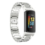 Cinturino per orologio in acciaio inossidabile con diamanti xDfind, For Fitbit Charge 6 / 5 18mm, For Fitbit Inspire 3 12mm, For Fitbit Versa 4 / 3 / Sense2 / 1 20mm, For Fitbit Luxe / Special Edition 12mm, For Fitbit Inspire 2 / Ace 3 14mm            ...