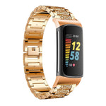 Cinturino per orologio in acciaio inossidabile con diamanti xDfind, For Fitbit Charge 6 / 5 18mm, For Fitbit Inspire 3 12mm, For Fitbit Versa 4 / 3 / Sense2 / 1 20mm, For Fitbit Luxe / Special Edition 12mm, For Fitbit Inspire 2 / Ace 3 14mm            ...