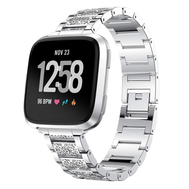 Cinturino per orologio in acciaio inossidabile con diamanti xDfind, For Fitbit Charge 6 / 5 18mm, For Fitbit Inspire 3 12mm, For Fitbit Versa 4 / 3 / Sense2 / 1 20mm, For Fitbit Luxe / Special Edition 12mm, For Fitbit Inspire 2 / Ace 3 14mm            ...