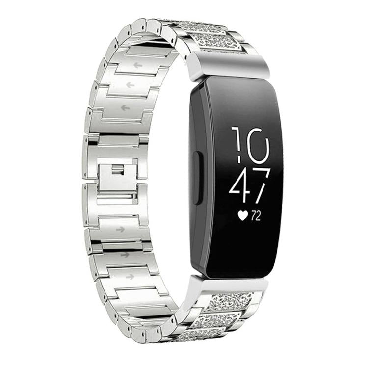 Cinturino per orologio in acciaio inossidabile con diamanti xDfind, For Fitbit Charge 6 / 5 18mm, For Fitbit Inspire 3 12mm, For Fitbit Versa 4 / 3 / Sense2 / 1 20mm, For Fitbit Luxe / Special Edition 12mm, For Fitbit Inspire 2 / Ace 3 14mm            ...