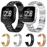 Cinturino per orologio in acciaio inossidabile con diamanti xDfind, For Fitbit Charge 6 / 5 18mm, For Fitbit Inspire 3 12mm, For Fitbit Versa 4 / 3 / Sense2 / 1 20mm, For Fitbit Luxe / Special Edition 12mm, For Fitbit Inspire 2 / Ace 3 14mm            ...