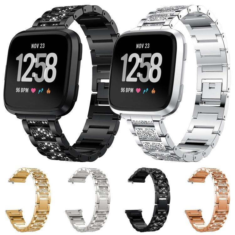 Cinturino per orologio in acciaio inossidabile con diamanti xDfind, For Fitbit Charge 6 / 5 18mm, For Fitbit Inspire 3 12mm, For Fitbit Versa 4 / 3 / Sense2 / 1 20mm, For Fitbit Luxe / Special Edition 12mm, For Fitbit Inspire 2 / Ace 3 14mm            ...