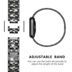 Cinturino per orologio in acciaio inossidabile con diamanti xDfind, For Fitbit Charge 6 / 5 18mm, For Fitbit Inspire 3 12mm, For Fitbit Versa 4 / 3 / Sense2 / 1 20mm, For Fitbit Luxe / Special Edition 12mm, For Fitbit Inspire 2 / Ace 3 14mm            ...