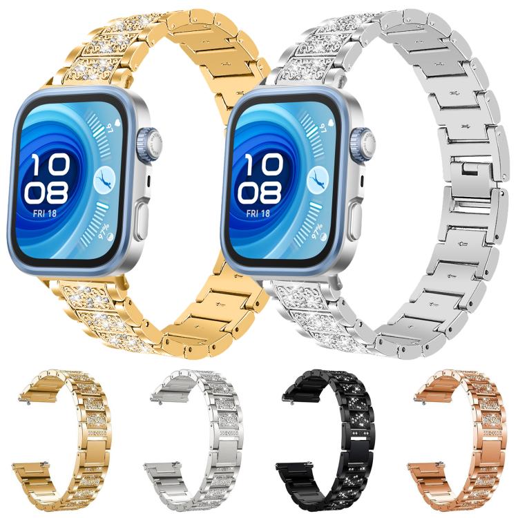 Cinturino per orologio in acciaio inossidabile con diamanti xDfind, For Huawei Watch Fit 5 / Fit 5 Pro 20mm, For Huawei Band 10 / 9 / 8 14mm