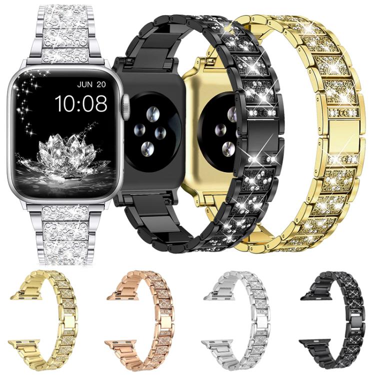 Cinturino per orologio in acciaio inossidabile con diamanti xDfind, For Apple Watch 42 / 44 / 45 / 46 / 49mm, For Apple Watch 38 / 40 / 41 / S10 42mm