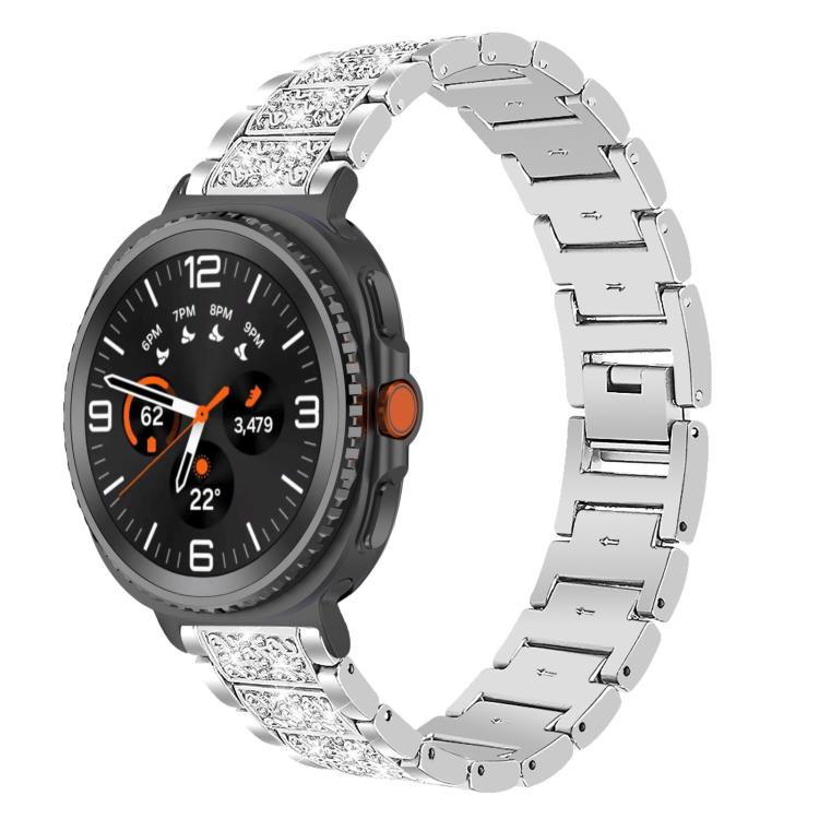 Cinturino per orologio in acciaio inossidabile con diamanti xDfind, For Samsung Galaxy Watch Ultra / Ultra 2025, For Samsung Galaxy Watch8 / Watch8 Classic, For Samsung Galaxy Watch7 / FE / 6 / 5 / 4, For Samsung Galaxy Fit3