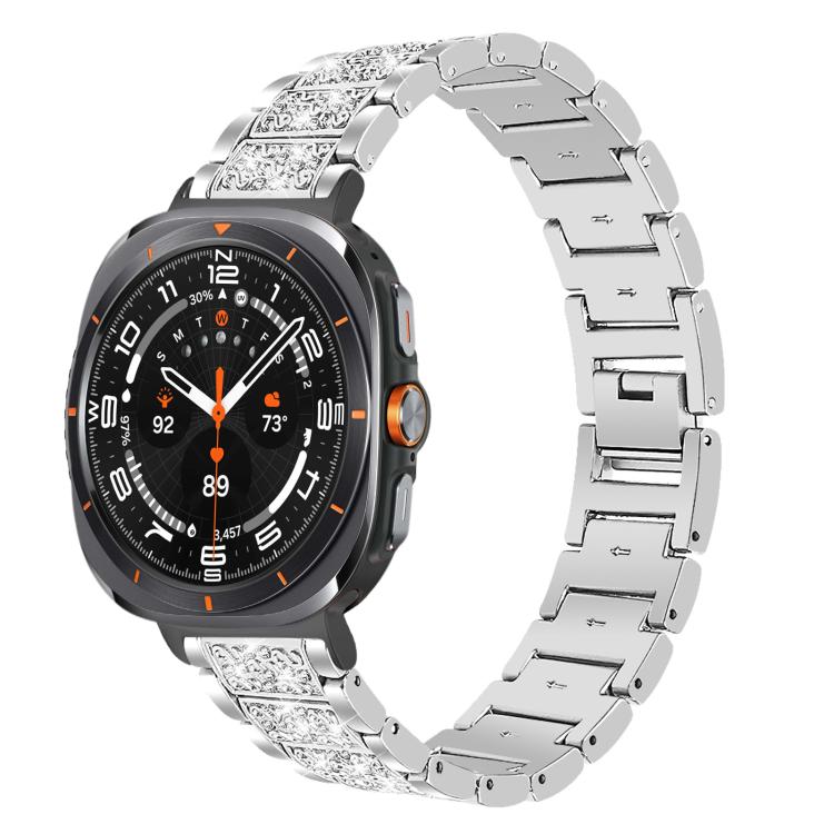 Cinturino per orologio in acciaio inossidabile con diamanti xDfind, For Samsung Galaxy Watch Ultra / Ultra 2025, For Samsung Galaxy Watch8 / Watch8 Classic, For Samsung Galaxy Watch7 / FE / 6 / 5 / 4, For Samsung Galaxy Fit3