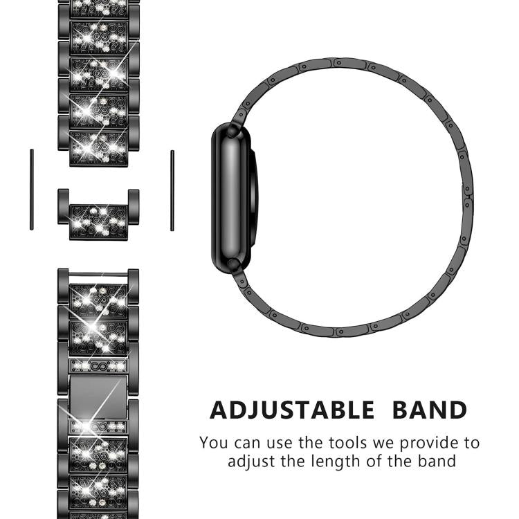 Cinturino per orologio in acciaio inossidabile con diamanti xDfind, For Samsung Galaxy Watch Ultra / Ultra 2025, For Samsung Galaxy Watch8 / Watch8 Classic, For Samsung Galaxy Watch7 / FE / 6 / 5 / 4, For Samsung Galaxy Fit3