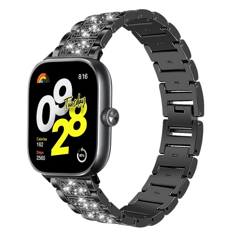 Cinturino per orologio in acciaio inossidabile con diamanti xDfind, For Xiaomi Band 10 Pro / 9 Pro / Redmi Watch 6, For Xiaomi Smart Band 10 / 9 / 8 / NFC 14mm, For Redmi Watch 3 Active / Lite 20mm, For Redmi Watch 3 20mm