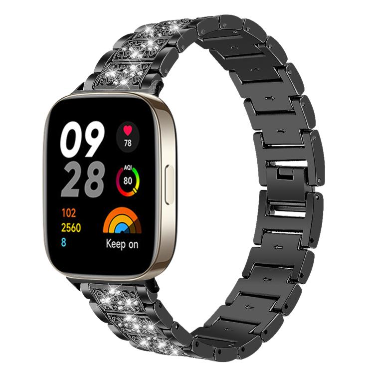 Cinturino per orologio in acciaio inossidabile con diamanti xDfind, For Xiaomi Band 10 Pro / 9 Pro / Redmi Watch 6, For Xiaomi Smart Band 10 / 9 / 8 / NFC 14mm, For Redmi Watch 3 Active / Lite 20mm, For Redmi Watch 3 20mm