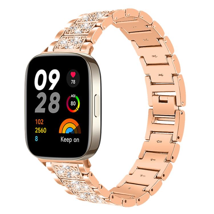 Cinturino per orologio in acciaio inossidabile con diamanti xDfind, For Xiaomi Band 10 Pro / 9 Pro / Redmi Watch 6, For Xiaomi Smart Band 10 / 9 / 8 / NFC 14mm, For Redmi Watch 3 Active / Lite 20mm, For Redmi Watch 3 20mm