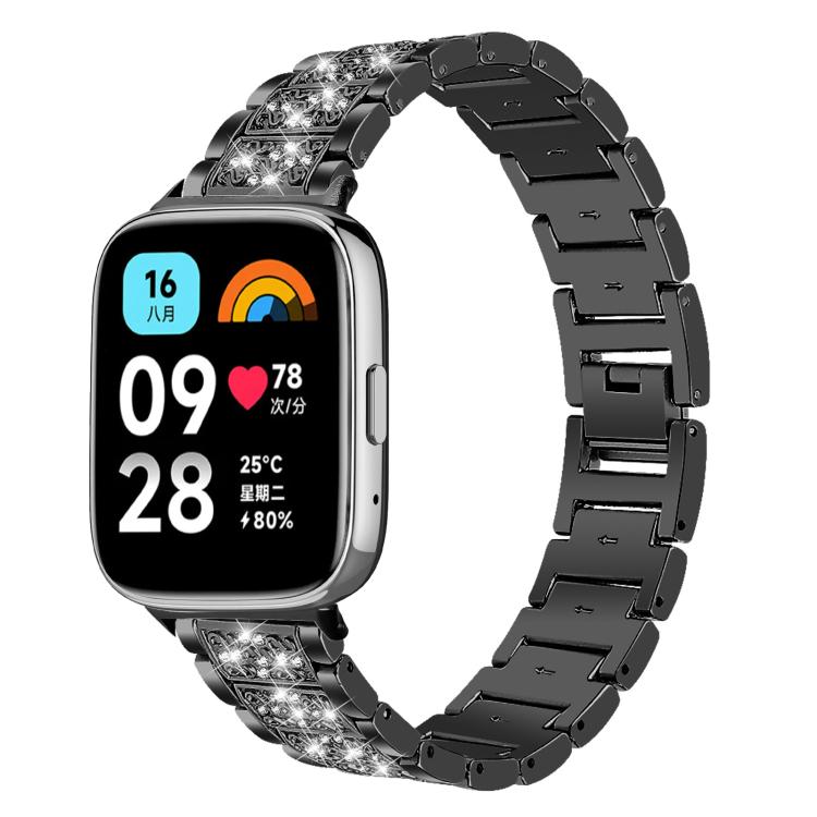 Cinturino per orologio in acciaio inossidabile con diamanti xDfind, For Xiaomi Band 10 Pro / 9 Pro / Redmi Watch 6, For Xiaomi Smart Band 10 / 9 / 8 / NFC 14mm, For Redmi Watch 3 Active / Lite 20mm, For Redmi Watch 3 20mm