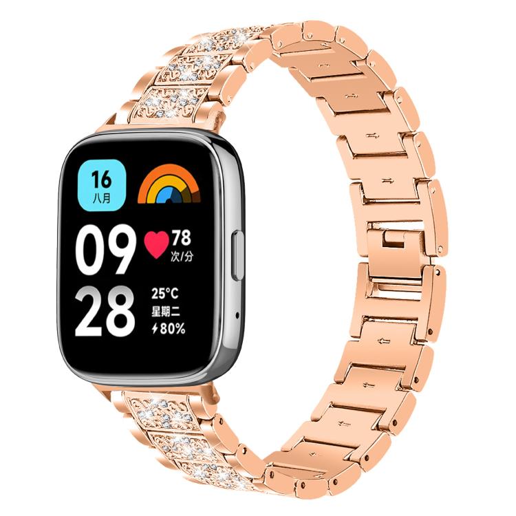 Cinturino per orologio in acciaio inossidabile con diamanti xDfind, For Xiaomi Band 10 Pro / 9 Pro / Redmi Watch 6, For Xiaomi Smart Band 10 / 9 / 8 / NFC 14mm, For Redmi Watch 3 Active / Lite 20mm, For Redmi Watch 3 20mm