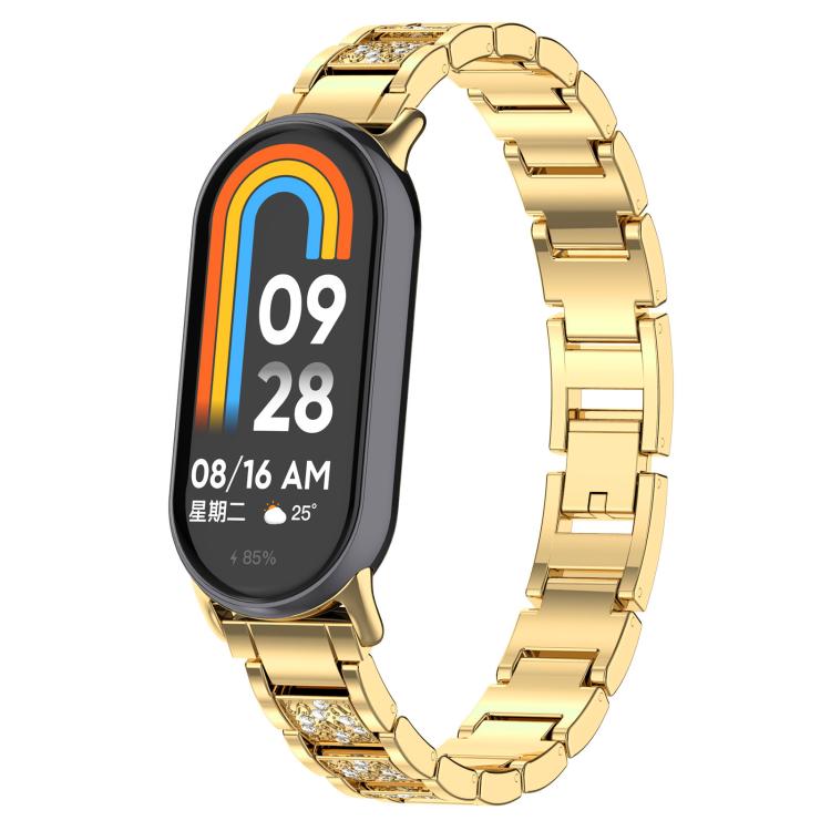 Cinturino per orologio in acciaio inossidabile con diamanti xDfind, For Xiaomi Band 10 Pro / 9 Pro / Redmi Watch 6, For Xiaomi Smart Band 10 / 9 / 8 / NFC 14mm, For Redmi Watch 3 Active / Lite 20mm, For Redmi Watch 3 20mm