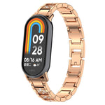 Cinturino per orologio in acciaio inossidabile con diamanti xDfind, For Xiaomi Band 10 Pro / 9 Pro / Redmi Watch 6, For Xiaomi Smart Band 10 / 9 / 8 / NFC 14mm, For Redmi Watch 3 Active / Lite 20mm, For Redmi Watch 3 20mm