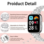 Cinturino per orologio in acciaio inossidabile con diamanti xDfind, For Xiaomi Band 10 Pro / 9 Pro / Redmi Watch 6, For Xiaomi Smart Band 10 / 9 / 8 / NFC 14mm, For Redmi Watch 3 Active / Lite 20mm, For Redmi Watch 3 20mm