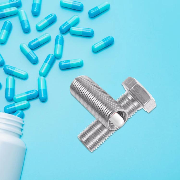 Contenitore portatile esagonale a vite per medicinali e pillole, Hexagonal Screw Pill Storage Tank