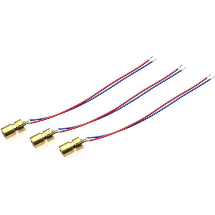 10 pezzi/confezione Testina laser a diodo regolabile Modulo laser a punto rosso, 5V, 3V