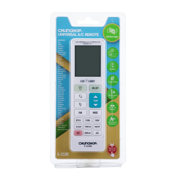 CHUNGHOP K-2238E Universal Air Conditioner Remote Control with Learning Function, K-2238E
