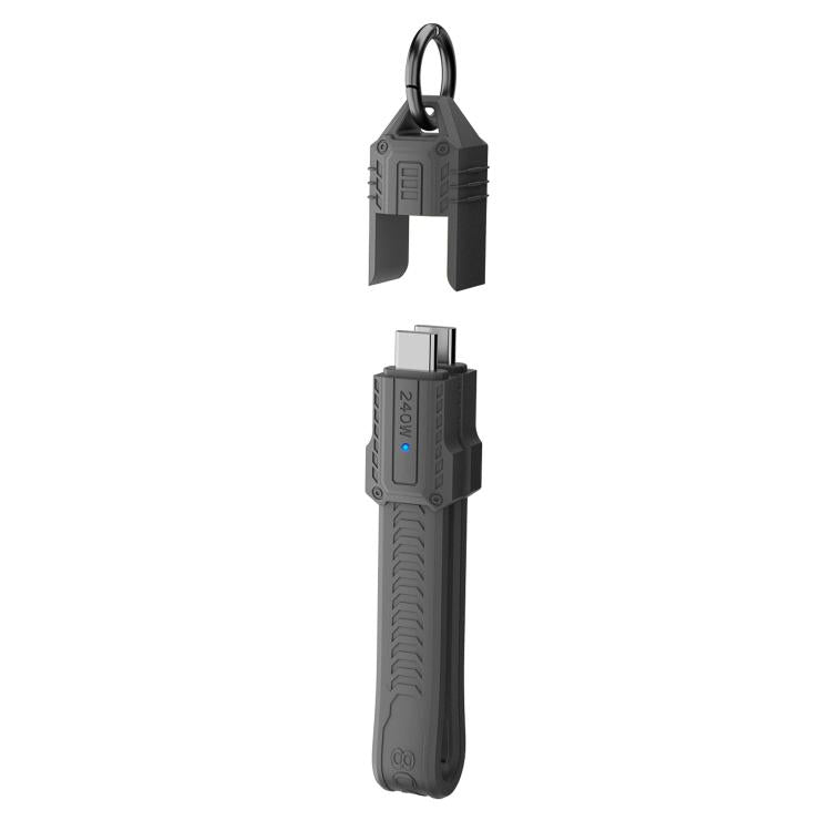 Cavo di ricarica USB4 Type-C / USB-C portatile da 80 Gbps e 240 W con portachiavi.