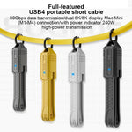 Cavo di ricarica USB4 Type-C / USB-C portatile da 80 Gbps e 240 W con portachiavi.