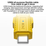Cavo di ricarica USB4 Type-C / USB-C portatile da 80 Gbps e 240 W con portachiavi.