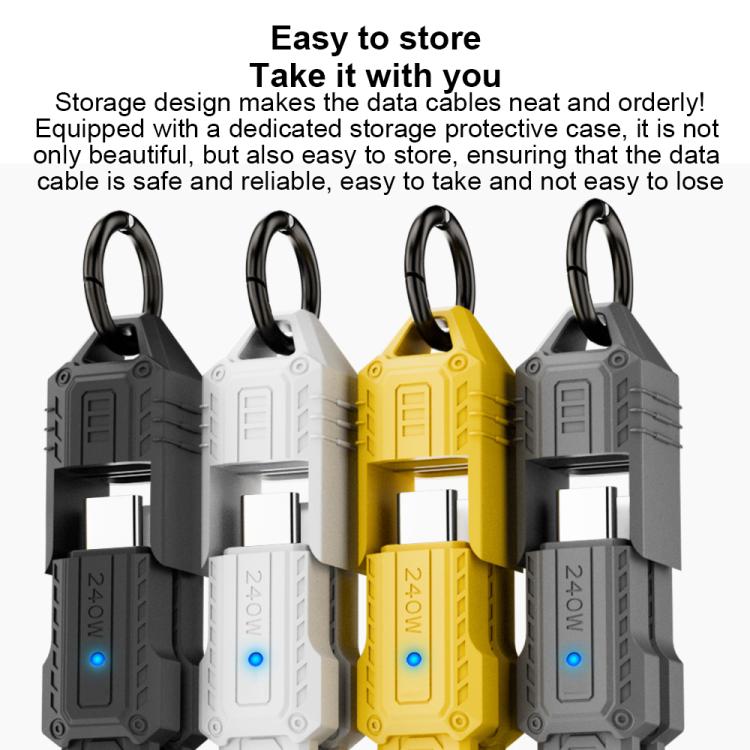 Cavo di ricarica USB4 Type-C / USB-C portatile da 80 Gbps e 240 W con portachiavi.