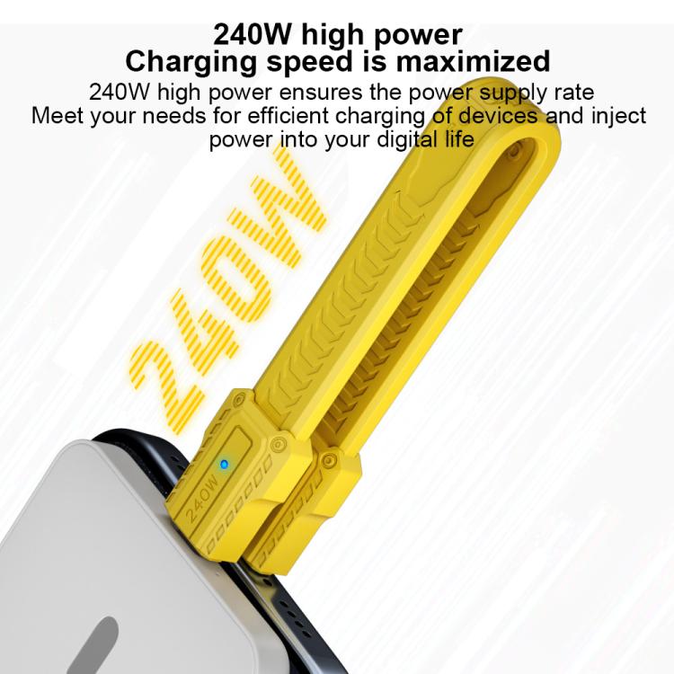 Cavo di ricarica USB4 Type-C / USB-C portatile da 80 Gbps e 240 W con portachiavi.