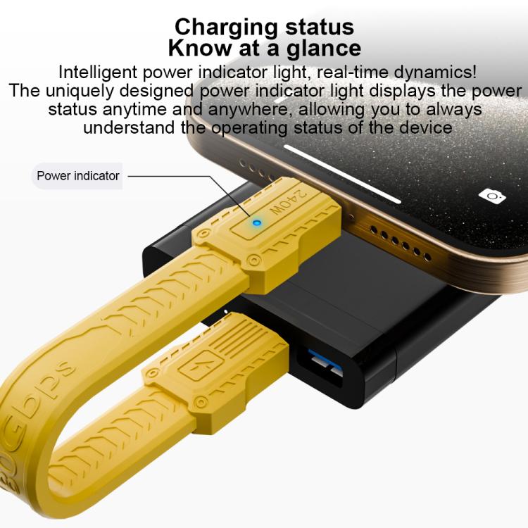 Cavo di ricarica USB4 Type-C / USB-C portatile da 80 Gbps e 240 W con portachiavi.