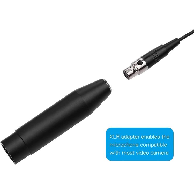 Microfono lavalier metallo con cavo 1,5 m e connettori XLR