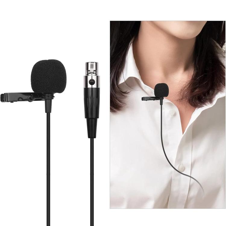 Microfono lavalier metallo con cavo 1,5 m e connettori XLR