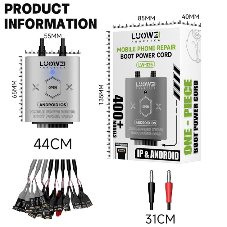 Cavo di alimentazione e avvio per la riparazione di telefoni Luowei LW-325 per iPhone 8-17 Pro Max e Android