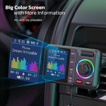 Lettore MP3 Bluetooth per auto con schermo colorato BT98, trasmettitore FM, presa accendisigari e funzione di ricarica., BT98