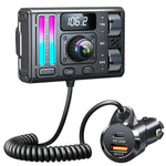MT02 Lettore MP3 Bluetooth per auto con bassi, ingresso AUX, trasmettitore FM, presa accendisigari e ricarica, MT02