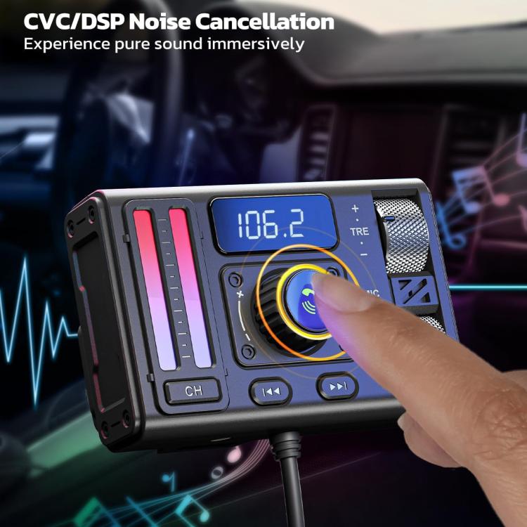 MT02 Lettore MP3 Bluetooth per auto con bassi, ingresso AUX, trasmettitore FM, presa accendisigari e ricarica, MT02