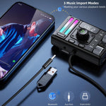 MT02 Lettore MP3 Bluetooth per auto con bassi, ingresso AUX, trasmettitore FM, presa accendisigari e ricarica, MT02