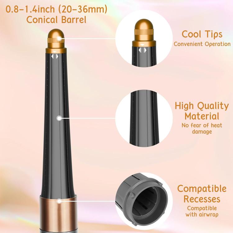 Accessori per arricciacapelli conici lunghi compatibili con Dyson Airwrap HS01/ HS05 / HS08