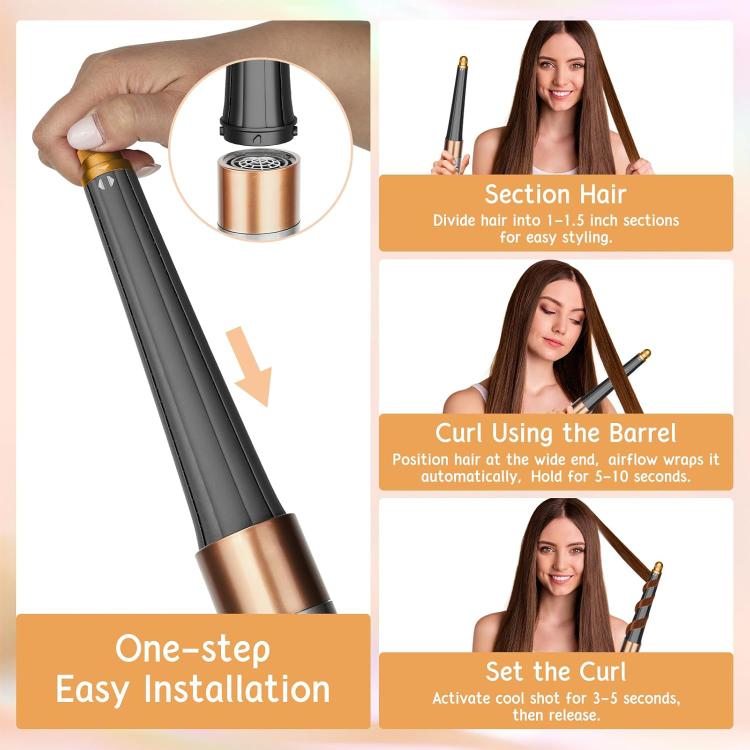 Accessori per arricciacapelli conici lunghi compatibili con Dyson Airwrap HS01/ HS05 / HS08