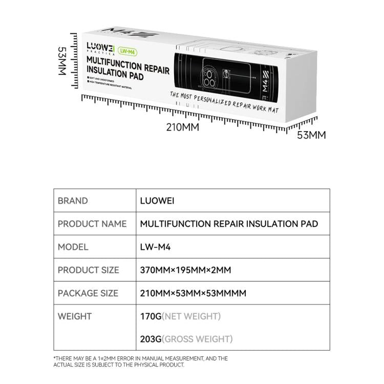 Tampone di riparazione in silicone isolante resistente alle alte temperature Luowei LW-M4 da 15,6 pollici, LUOWEI LW-M4