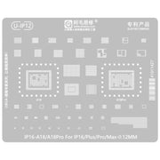 Stencil per rietichettatura MOA 0,12 mm, For iPhone 16 Series, For iPhone 15 Series, For iPhone 6-15 Series Baseband, For iPhone 7-15 Series, For iPhone 14 Series, For WiFi Comprehensive, For Face ID IC