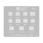 Stencil per rietichettatura MOA 0,12 mm, For iPhone 16 Series, For iPhone 15 Series, For iPhone 6-15 Series Baseband, For iPhone 7-15 Series, For iPhone 14 Series, For WiFi Comprehensive, For Face ID IC