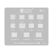 Stencil per rietichettatura MOA 0,12 mm, For iPhone 16 Series, For iPhone 15 Series, For iPhone 6-15 Series Baseband, For iPhone 7-15 Series, For iPhone 14 Series, For WiFi Comprehensive, For Face ID IC