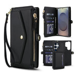 Portafoglio multifunzionale con custodia per telefono in pelle rimovibile e cordino., For Samsung Galaxy S25 5G, For Samsung Galaxy S25+ 5G, For Samsung Galaxy S25 Ultra 5G, For Samsung Galaxy S24 FE 5G