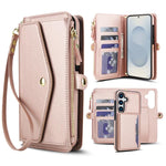 Portafoglio multifunzionale con custodia per telefono in pelle rimovibile e cordino., For Samsung Galaxy S25 5G, For Samsung Galaxy S25+ 5G, For Samsung Galaxy S25 Ultra 5G, For Samsung Galaxy S24 FE 5G