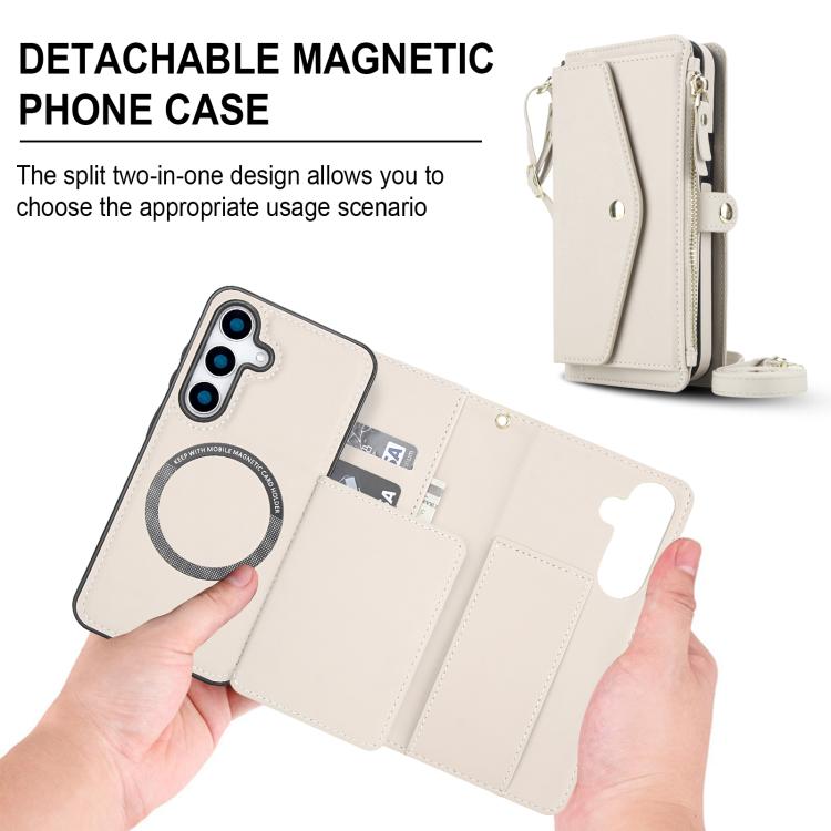 Portafoglio multifunzionale con custodia per telefono in pelle rimovibile e cordino., For Samsung Galaxy S25 5G, For Samsung Galaxy S25+ 5G, For Samsung Galaxy S25 Ultra 5G, For Samsung Galaxy S24 FE 5G