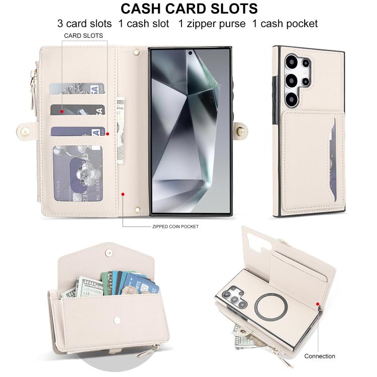 Portafoglio multifunzionale con custodia per telefono in pelle rimovibile e cordino., For Samsung Galaxy S24 Ultra 5G, For Samsung Galaxy S24+ 5G, For Samsung Galaxy S24 5G, For Samsung Galaxy S23 Ultra 5G