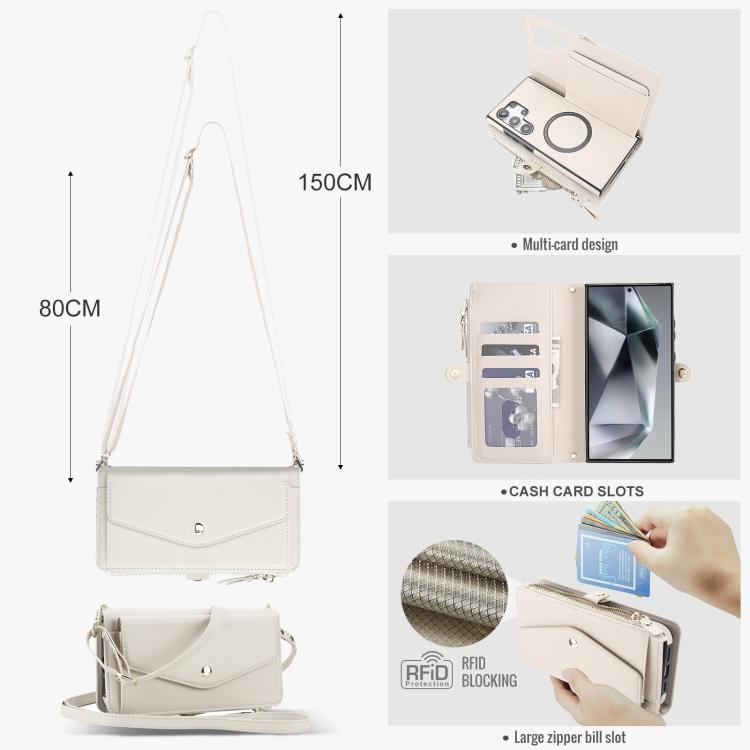 Portafoglio multifunzionale con custodia per telefono in pelle rimovibile e cordino., For Samsung Galaxy S24 Ultra 5G, For Samsung Galaxy S24+ 5G, For Samsung Galaxy S24 5G, For Samsung Galaxy S23 Ultra 5G
